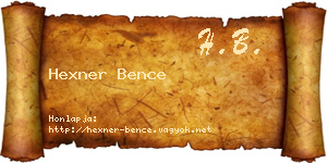 Hexner Bence névjegykártya